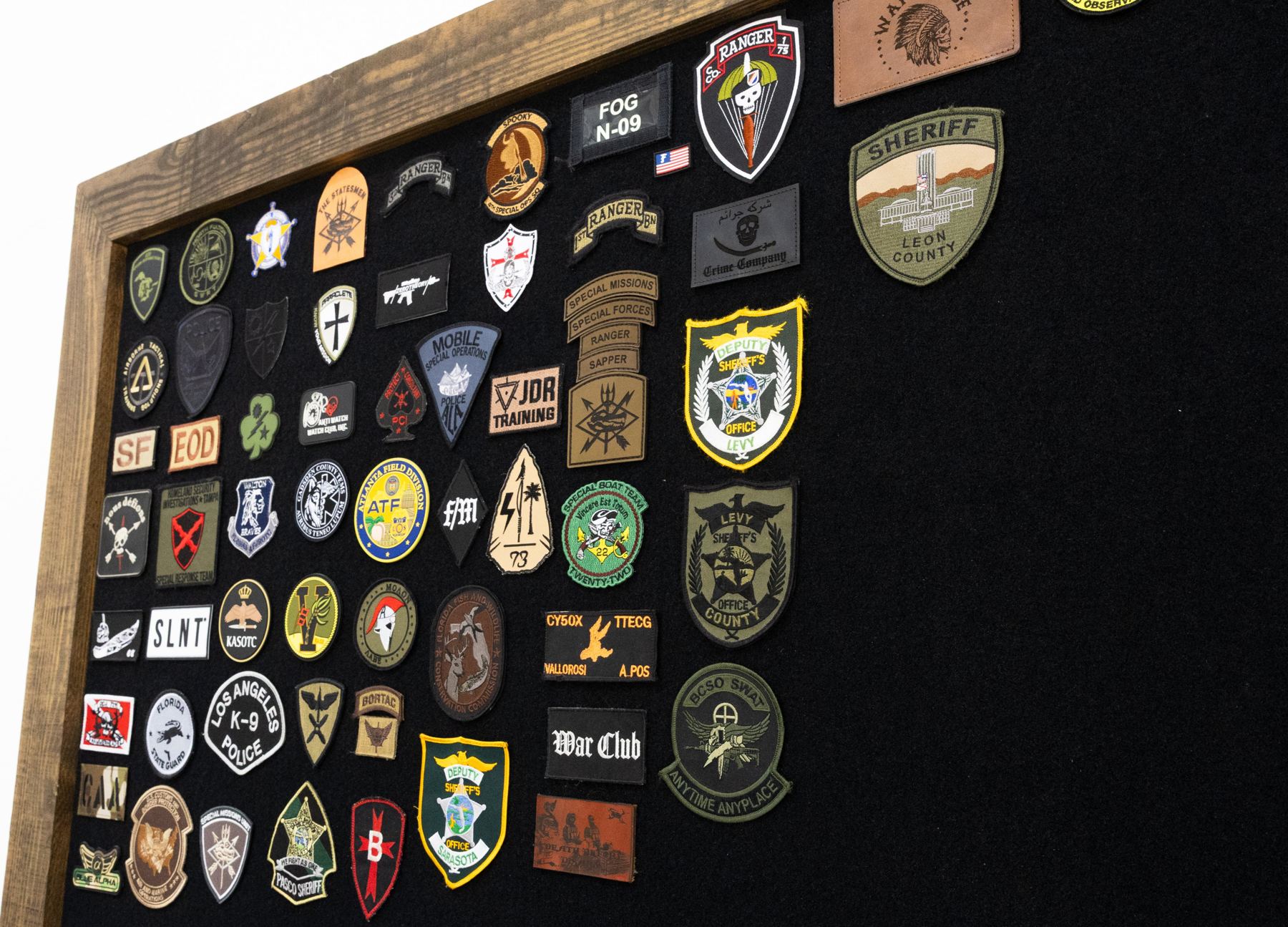 Unit patches from teams that have trained here